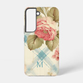 Coque Samsung Galaxy Jolie ferme Monogramme Rustique Roses Rose (Verso)