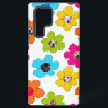 Coque Samsung Galaxy Jolie fleur colorée Chien Maman Fun Photo Collage<br><div class="desc">Éclairez votre journée avec ce design dynamique et ludique qui présente des motifs de fleurs colorés dessinés à la main dans des tons audacieux de bleu, rose, orange, jaune et vert. Chaque fleur présente une photo personnalisable de votre ami furry, ce qui fait de ce design une façon délicieuse de...</div>