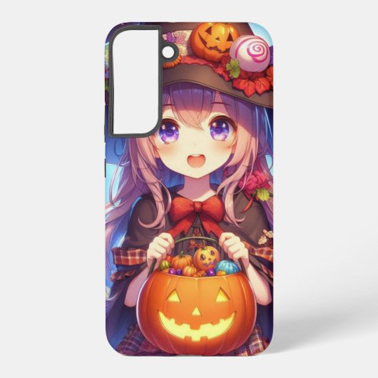 Coque Samsung Galaxy Jolie Sorcière d'Halloween Anime (Verso)