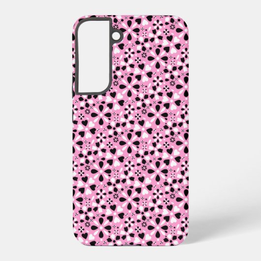 Coque Samsung Galaxy Jolies fleurs noires blanches (Verso)
