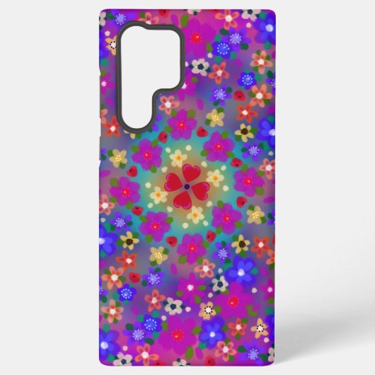 Coque Samsung Galaxy Jolies fleurs roses et violettes (Verso)