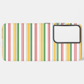 Coque Samsung Galaxy Jolies rayures vert jaune (Verso Horizontal)