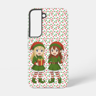 Coque Samsung Galaxy Jolis elfes de Noël d'anime
