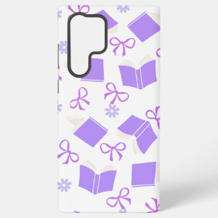 Coque Samsung Galaxy Jolis Livres Rêveurs Violets & Rubans Motif