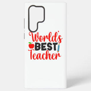 Coque Samsung Galaxy Jolis Mondes Rouges Meilleur Professeur Typographi