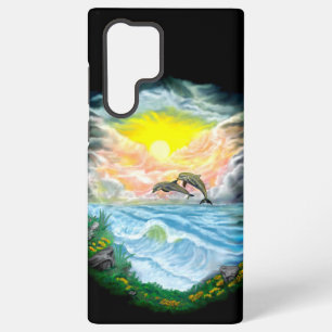 Coque Samsung Galaxy Jouer aux dauphins sous le soleil
