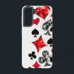 Coque Samsung Galaxy Joueur de poker Joueur de cartes de jouer costumes<br><div class="desc">Gris,  arrière - plan texturé avec des symboles de cartes à jouer polygonaux. Symboles de jeu de cartes,  coeur,  diamant,  pique et club.</div>