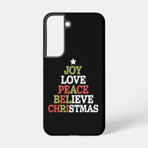 Coque Samsung Galaxy Joy Love Peace Believe Christmas Tree Family