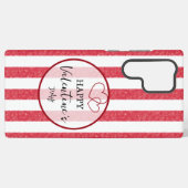 Coque Samsung Galaxy Joyeuse Saint-Valentin rayures de cœur (Verso Horizontal)