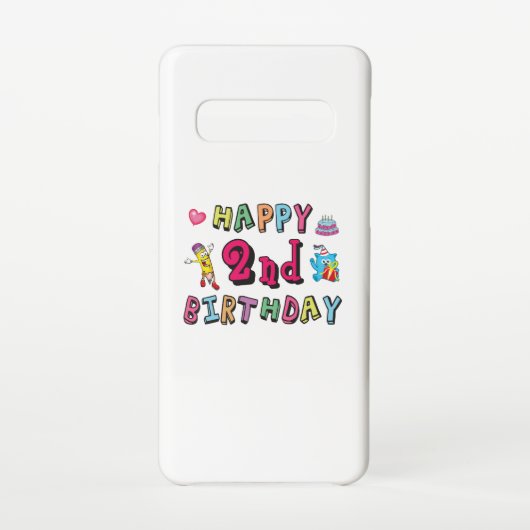Coque Samsung Galaxy Joyeux 2e anniversaire. 2 ans avant jour. (Dos)