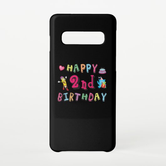 Coque Samsung Galaxy Joyeux 2e anniversaire. 2 ans avant jour. (Dos)