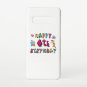 Coque Samsung Galaxy Joyeux 4e anniversaire. 4 ans b-jour. (Dos)