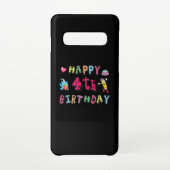 Coque Samsung Galaxy Joyeux 4e anniversaire. 4 ans b-jour. (Dos)