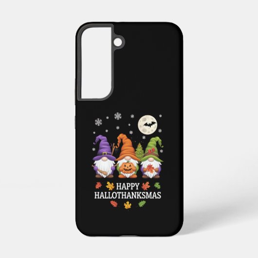 Coque Samsung Galaxy Joyeux Hallothanksmas Gnomes Lover Halloween Noël (Verso)