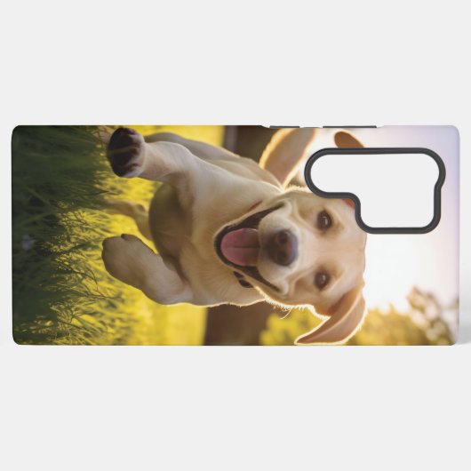 Coque Samsung Galaxy Joyeux Labrador Puppy Running (Verso Horizontal)