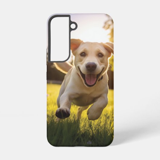 Coque Samsung Galaxy Joyeux Labrador Puppy Running (Verso)