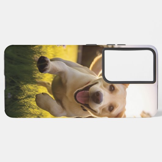 Coque Samsung Galaxy Joyeux Labrador Puppy Running (Côté gauche)