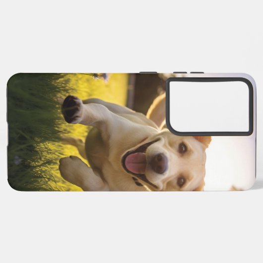 Coque Samsung Galaxy Joyeux Labrador Puppy Running (Verso Horizontal)