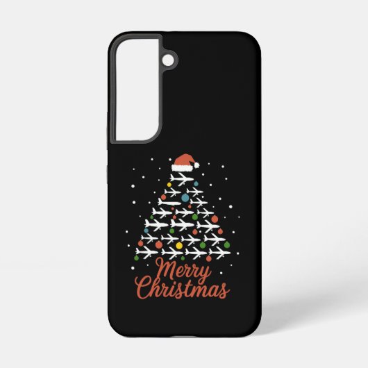 Coque Samsung Galaxy Joyeux Noël Avion Vacances Arbre (Verso)