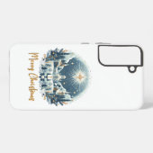 Coque Samsung Galaxy Joyeux Noël bleu et or (Verso Horizontal)