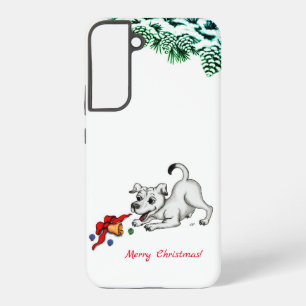 Coque Samsung Galaxy Joyeux Noël ! Chien avec Cloche et Balle