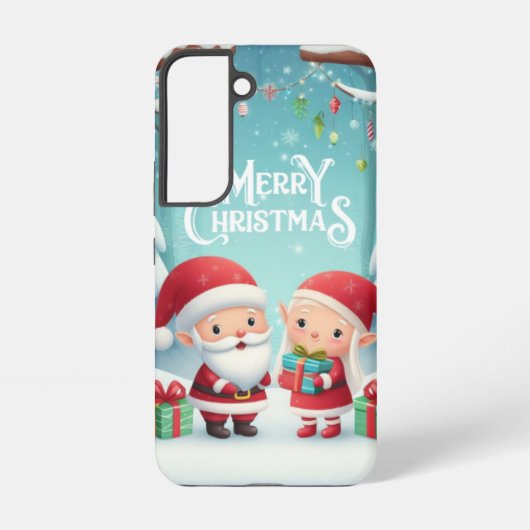 Coque Samsung Galaxy Joyeux Noël/père Noël/neige elfes (Verso)