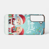 Coque Samsung Galaxy Joyeux Noël/père Noël/neige elfes (Verso Horizontal)