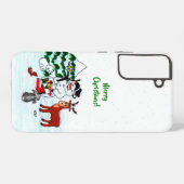 Coque Samsung Galaxy Joyeux Noël ! Snowman avec amis (Verso Horizontal)