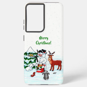 Coque Samsung Galaxy Joyeux Noël ! Snowman avec amis