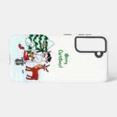 Coque Samsung Galaxy Joyeux Noël ! Snowman avec amis (Verso Horizontal)