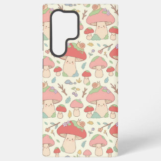 Coque Samsung Galaxy Kawaii Mushroom Snail Pattern Phone Case