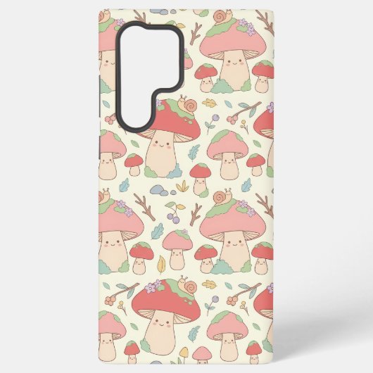 Coque Samsung Galaxy Kawaii Mushroom Snail Pattern Phone Case (Verso)