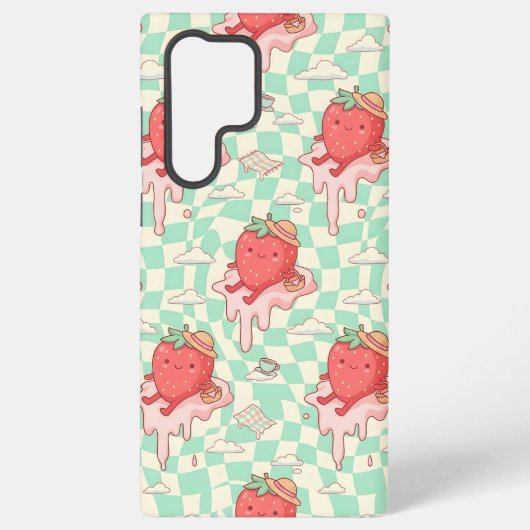 Coque Samsung Galaxy Kawaii Strawberry Picnic Pattern (Verso)