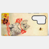 Coque Samsung Galaxy Kitten avec ruban rouge (Verso Horizontal)