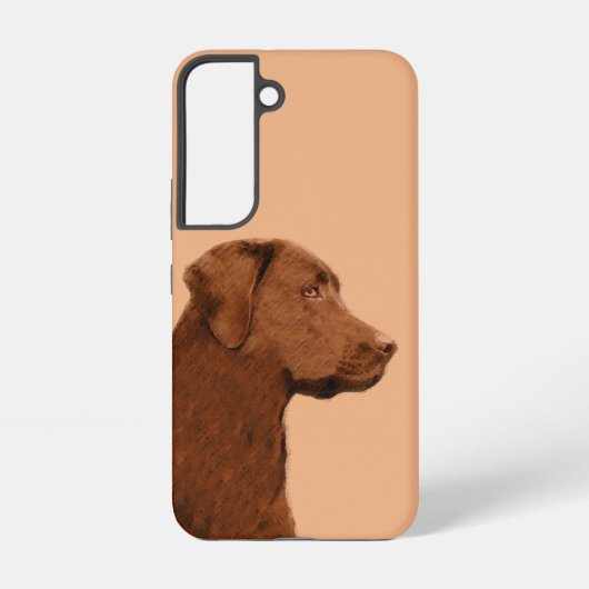 Coque Samsung Galaxy Labrador Retriever (Chocolat) Peinture - Chien Art (Verso)