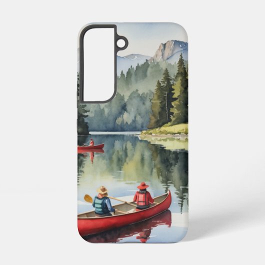 Coque Samsung Galaxy Lac Red Canoe Mountain Wilderness (Verso)