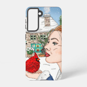 Coque Samsung Galaxy Lady and Cardinal par English Cottage Art