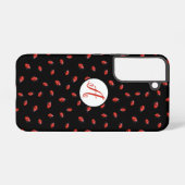 Coque Samsung Galaxy Ladybugs Sur Motif Noir Avec Initiales (Verso Horizontal)