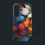 Coque Samsung Galaxy Lanternes sombres<br><div class="desc">Des fleurs orangées audacieuses brillent comme des lanternes dans un jardin nocturne.</div>