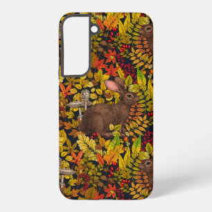 Coque Samsung Galaxy Lapin d'automne sur fond noir