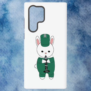 Coque Samsung Galaxy Lapin de la fanfare Clarinette Vert Blanc