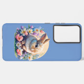 Coque Samsung Galaxy Lapin de Pâques avec Fleurs, Bunny de printemps jo (Côté gauche)