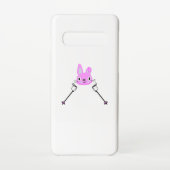 Coque Samsung Galaxy Lapin de ski avec bâtons de ski (Dos)