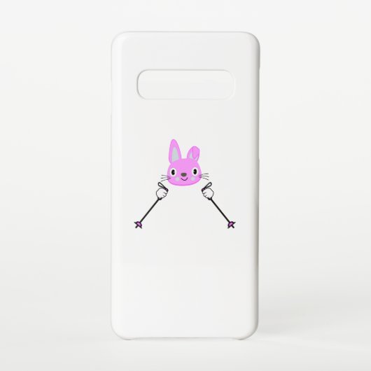 Coque Samsung Galaxy Lapin de ski avec bâtons de ski (Dos)
