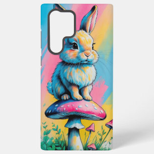 Coque Samsung Galaxy Lapin joueur sur champignon Animal coloré