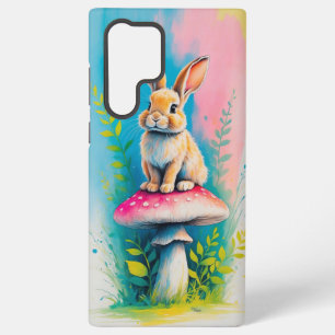 Coque Samsung Galaxy Lapin mignon sur un champignon Animal coloré