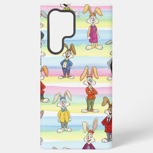 Coque Samsung Galaxy Lapins à rayures, de Natasha Us (Verso)