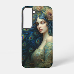 Coque Samsung Galaxy L'art moderne avec femme et plumes de paon