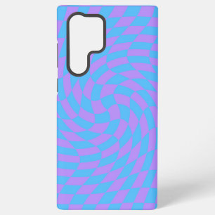 Coque Samsung Galaxy Lavande et bleu clair à carreaux motif