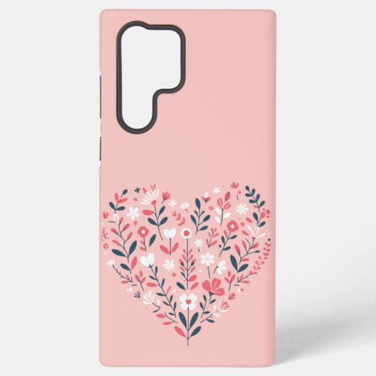 Coque Samsung Galaxy Le coeur floral de Valentine (Verso)